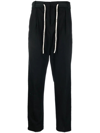 PALM ANGELS BLACK SPORTS TROUSERS WITH WHITE SIDE STRIPES