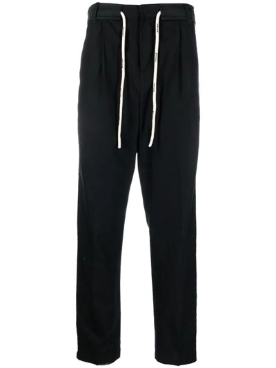 Palm Angels Black Sports Trousers With White Side Stripes In Nero