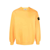 Stone Island Logo-patch Cotton-jersey Sweatshirt In Lemon