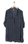 Boho Me Yarn Dye Stripe Tunic In Navy