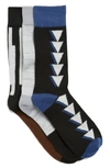 Nordstrom Rack Ultra Soft Patterned Crew Socks In Ivory Egret Geo Multi