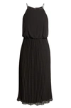 Sam Edelman Sleeveless Pleated Midi Dress In Black