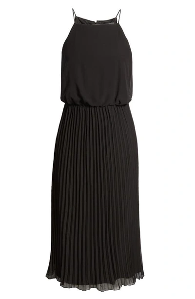 Sam Edelman Sleeveless Pleated Midi Dress In Black