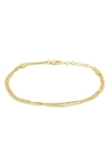 ZOË CHICCO TRIPLE STRAND TUBE BAR CHAIN BRACELET