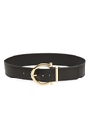 Ferragamo New Ganicio Singolo Leather Belt In Black/gold