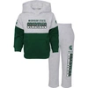 OUTERSTUFF TODDLER HEATHER GRAY/GREEN MICHIGAN STATE SPARTANS PLAYMAKER PULLOVER HOODIE & PANTS SET