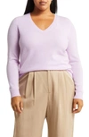 Nordstrom Essential V-neck Cashmere Sweater In Purple Feminine