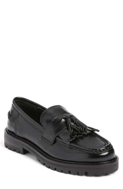 Steve Madden Minka Lug Loafer In Black Leather