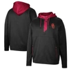 Colosseum Black Usc Trojans Luge 3.0 Quarter-zip Hoodie In Black