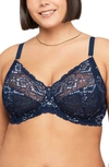 Montelle Intimates Montelle Intimate Muse Full Cup Lace Bra In Gemstone Blue/ Heaven