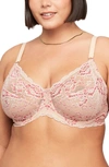 Montelle Intimates Montelle Intimate Muse Full Cup Lace Bra In Rose Dust/ Raspberry