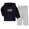 OUTERSTUFF TODDLER NAVY/HEATHERED GRAY COLUMBUS BLUE JACKETS FAN FLARE PULLOVER HOODIE & PANTS SET