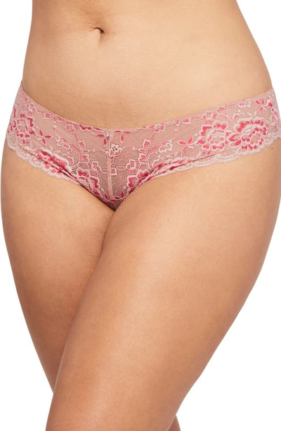 Montelle Intimates Brazilian Lace Panties In Rose Dust/ Raspberry