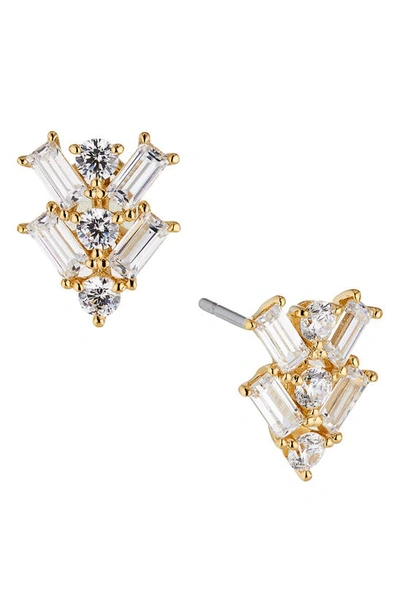 Nadri Pavé The Way Cluster Stud Earrings In Gold