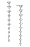 Nadri Pavé The Way Cubic Zirconia Linear Drop Earrings In Rhodium