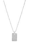Nadri Pavé The Way Cubic Zirconia Dog Tag Pendant Necklace In Silver