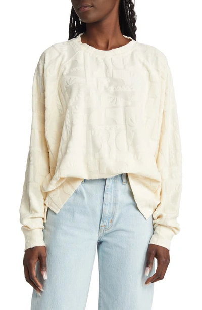 Rip Curl New Wave Cotton Blend Jacquard Sweatshirt In Nude