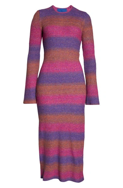 Simon Miller Axon Stripe Long Sleeve Sweater Dress In Multi