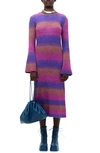 Simon Miller Axon Stripe Long Sleeve Sweater Dress In Distorted Stripe
