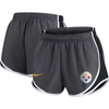 Nike Charcoal Pittsburgh Steelers Plus Size Logo Performance Tempo Shorts In Charcoal
