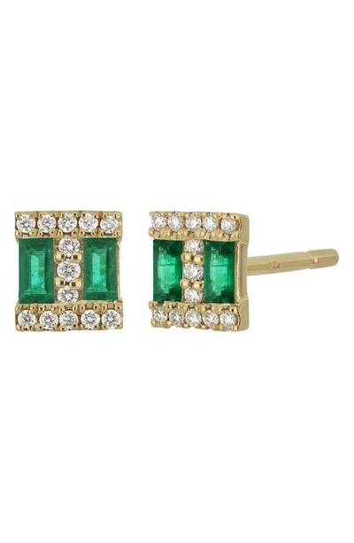 Bony Levy El Mar Emerald & Diamond Earrings In 18k Yellow Gold