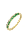 Bony Levy El Mar Two-row Diamond & Emerald Ring In 18k Yellow Gold