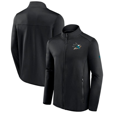 Fanatics Branded Black San Jose Sharks Authentic Pro Rink Fleece Full-zip Jacket