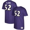 MITCHELL & NESS MITCHELL & NESS RAY LEWIS PURPLE BALTIMORE RAVENS RETIRED PLAYER LOGO NAME & NUMBER T-SHIRT