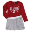 OUTERSTUFF TODDLER CRIMSON ALABAMA CRIMSON TIDE HEART TO HEART FRENCH TERRY DRESS