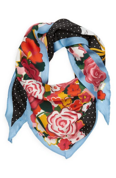 Kate Spade Floral Bouquet Silk Diamond Scarf In Multicolor