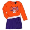OUTERSTUFF TODDLER ORANGE CLEMSON TIGERS HEART TO HEART FRENCH TERRY DRESS