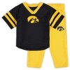 OUTERSTUFF INFANT BLACK/GOLD IOWA HAWKEYES RED ZONE JERSEY & PANTS SET