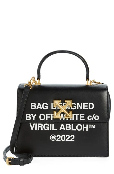 Off-white Jitney 2.8 Printed Leather Tote In Black