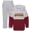 OUTERSTUFF TODDLER HEATHER GRAY/BURGUNDY WASHINGTON COMMANDERS PLAYMAKER HOODIE AND PANTS SET