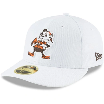 NEW ERA NEW ERA WHITE CLEVELAND BROWNS OMAHA LOW PROFILE 59FIFTY FITTED HAT