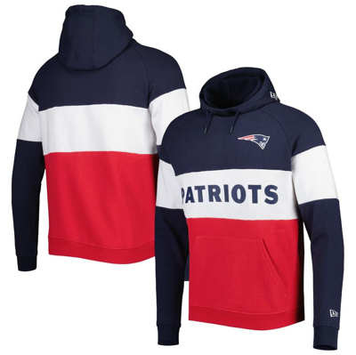 New Era Red New England Patriots Colorblock Current Pullover Hoodie