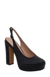 Linea Paolo Slingback Platform Pump In Black Satin