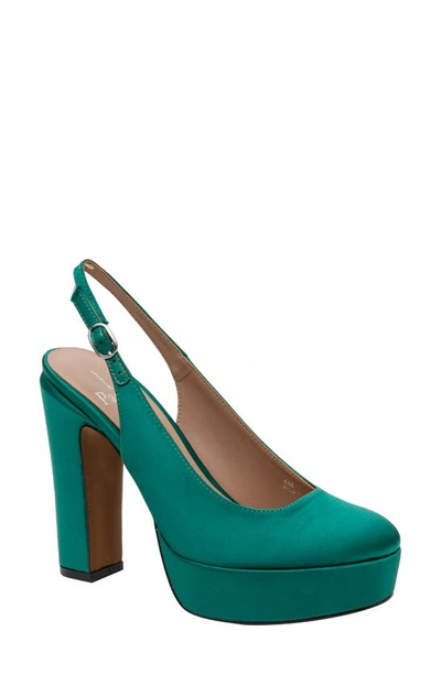 Linea Paolo Slingback Platform Pump In Emerald Green