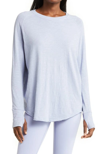 Zella Relaxed Long Sleeve T-shirt In Purple Impress