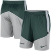 NIKE NIKE GREEN/GRAY MICHIGAN STATE SPARTANS TEAM PERFORMANCE KNIT SHORTS