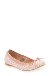 Nordstrom Kids' Elise Ballet Flat In Coral Dot Print