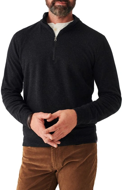 Faherty Legend Quarter Zip Pullover In Black