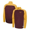 NEW ERA NEW ERA BURGUNDY WASHINGTON COMMANDERS COMBINE AUTHENTIC O-LINE RAGLAN HALF-ZIP JACKET