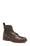 Johnston & Murphy Men's Xc Flex Raleigh Cap Toe Shearling Boots In Mahogany Full Grain/ Shearling