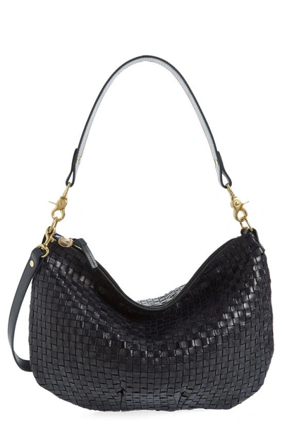 Clare V Moyen Messenger Crossbody Bag In Twilight Woven Checker