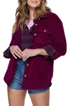 O'neill Collins Solid Fleece Shirt Jacket In Plum