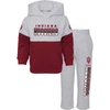 OUTERSTUFF TODDLER HEATHER GRAY/CRIMSON INDIANA HOOSIERS PLAYMAKER PULLOVER HOODIE & PANTS SET