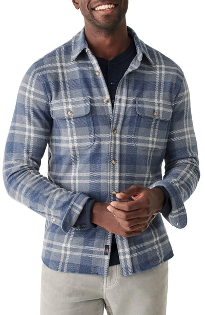 Faherty Legend Plaid Button-up Jumper Shirt In Vintage Blue Plaid