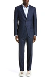 Zegna Prince Of Wales Plaid Centoventimila Wool Suit In Navy