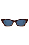 Dior Midnight Beveled Acetate Butterfly Sunglasses In Havana/blue Solid